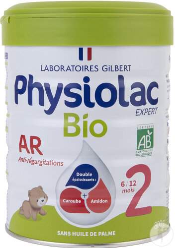 Physiolac Lait Bio Ar 2ème Âge Certifié Bio Boîte 800g