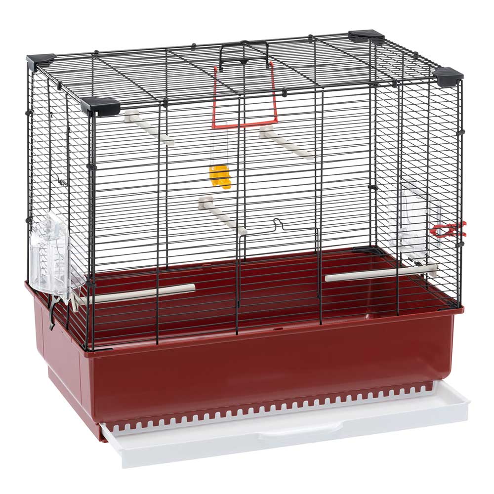Ferplast cage oiseau piano 4, cage canari oiseaux, avec mangeoires, abreuvoir pour oiseaux, 59 x 33 x h 55 cm, avec accessoires,