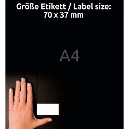 Avery Zweckform 3474-200 Universal-Etiketten,A4 mit ultragrip,Adressaufkleber 70 x 37 mm, 220 Bogen/5.280 Etiketten, weiß