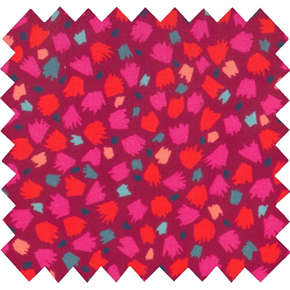Rabat Besace Carré Grand Pompons Cerise