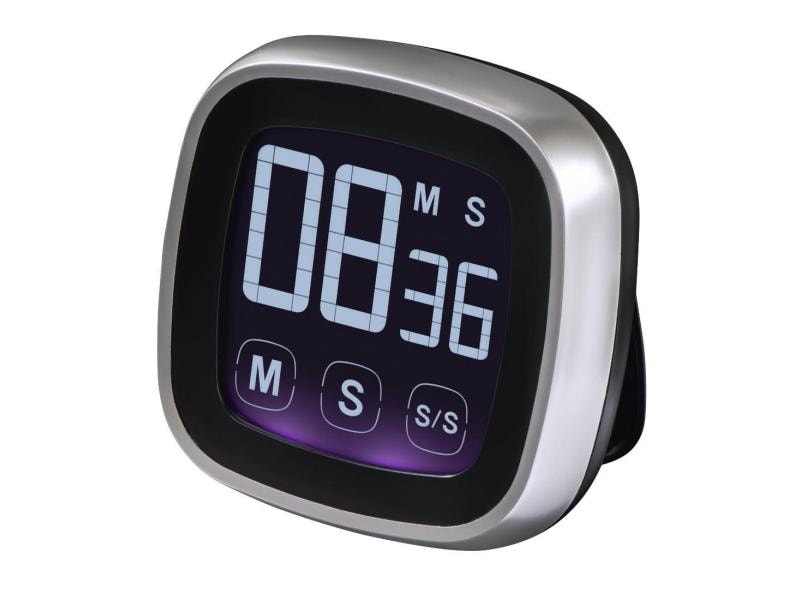 Xavax Küchentimer Touch Schwarz/Silber Digitaler Kückenwecker