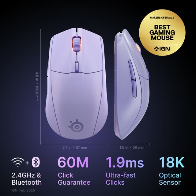 SteelSeries Rival 3 Gen 2 trådløs mus