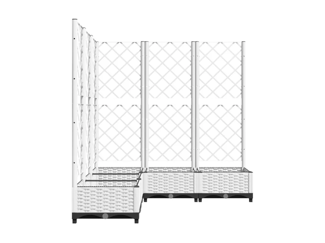 Jardinière bac lit surélevé blanche 120 x 120 x 121.5 cm 02_0038222