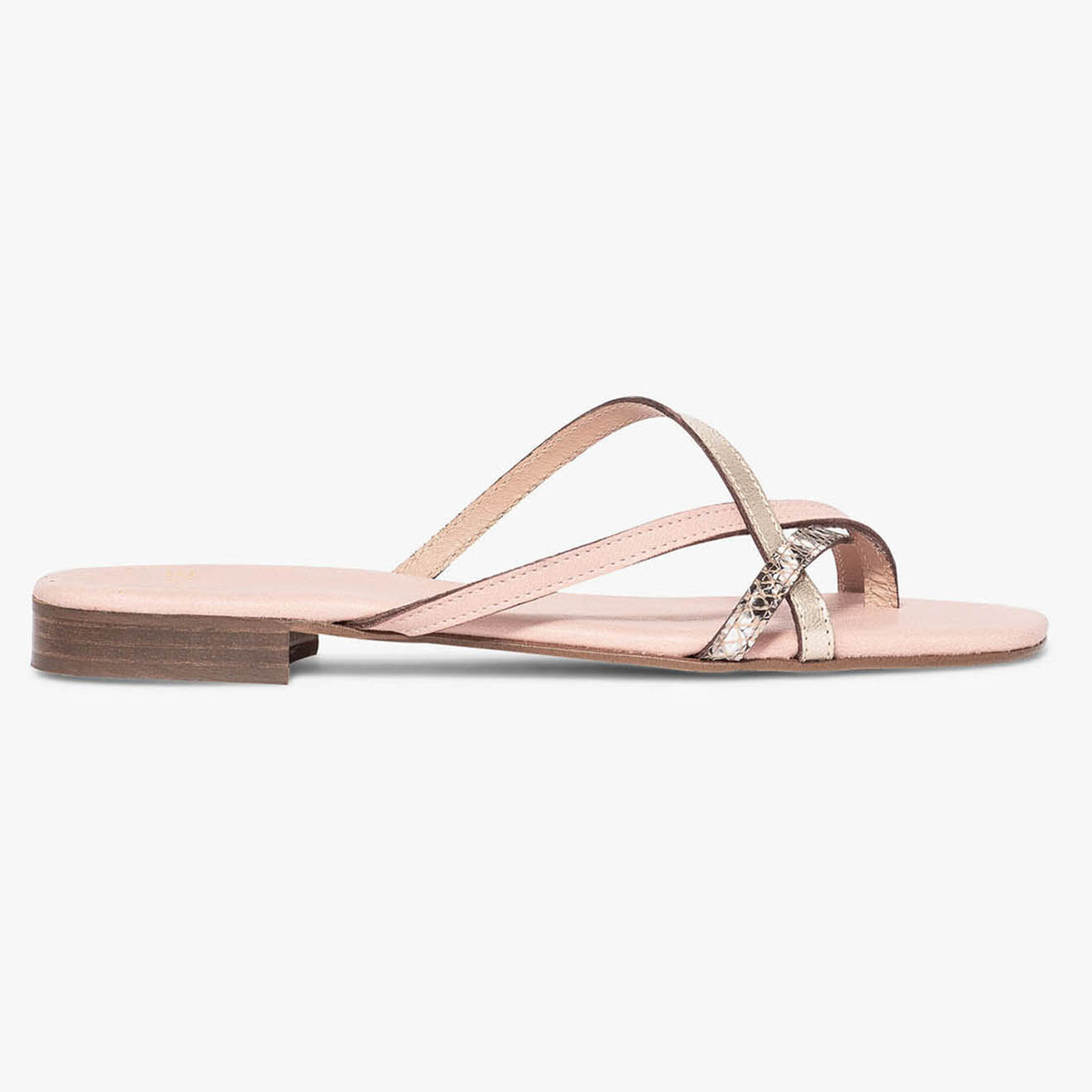 Bocage Mules en Cuir Ziva nude