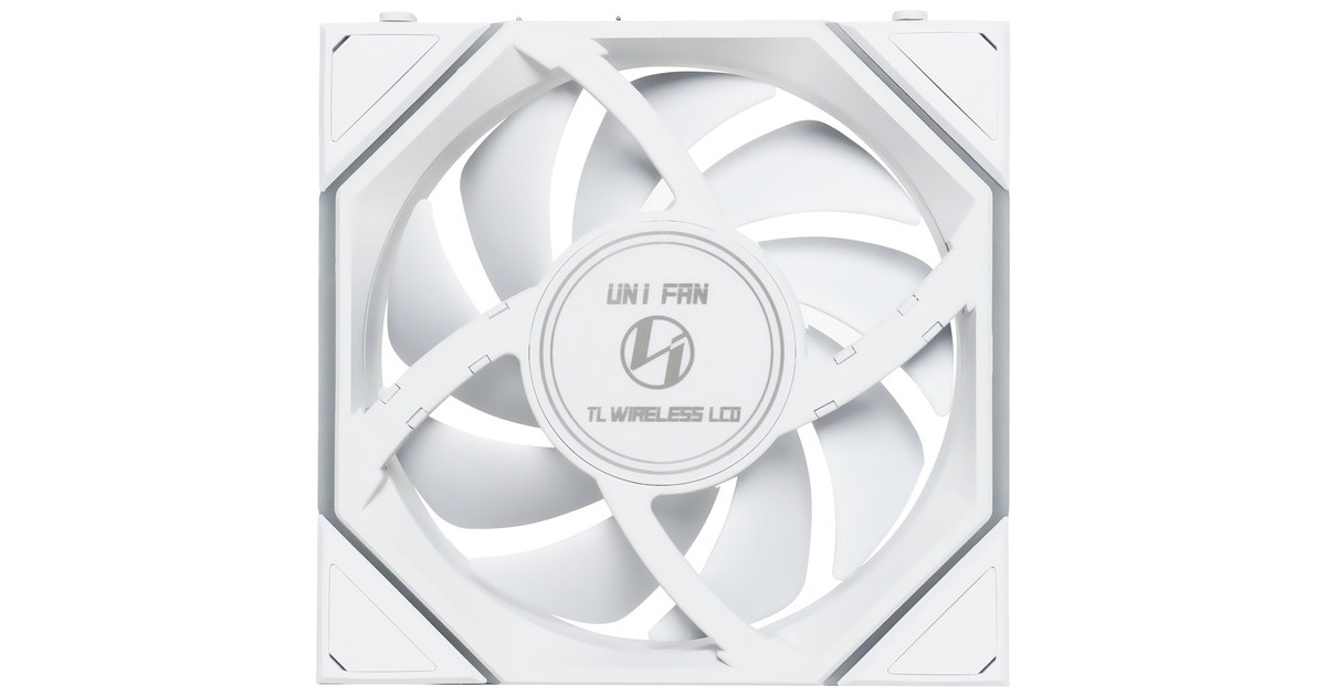 Lian LiUNI FAN TL 120 LCD Wireless Reverse Blade RGB case fans  (Wit, 3 stuks, 120 x 124 x 28 mm, PWM, 1x 9-pin USB, incl. controller)