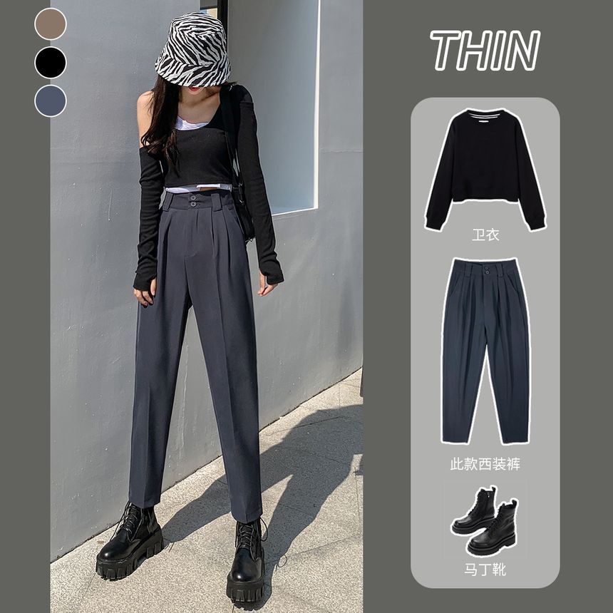 Indiclofie - Hoge taille taps toelopende pantalon