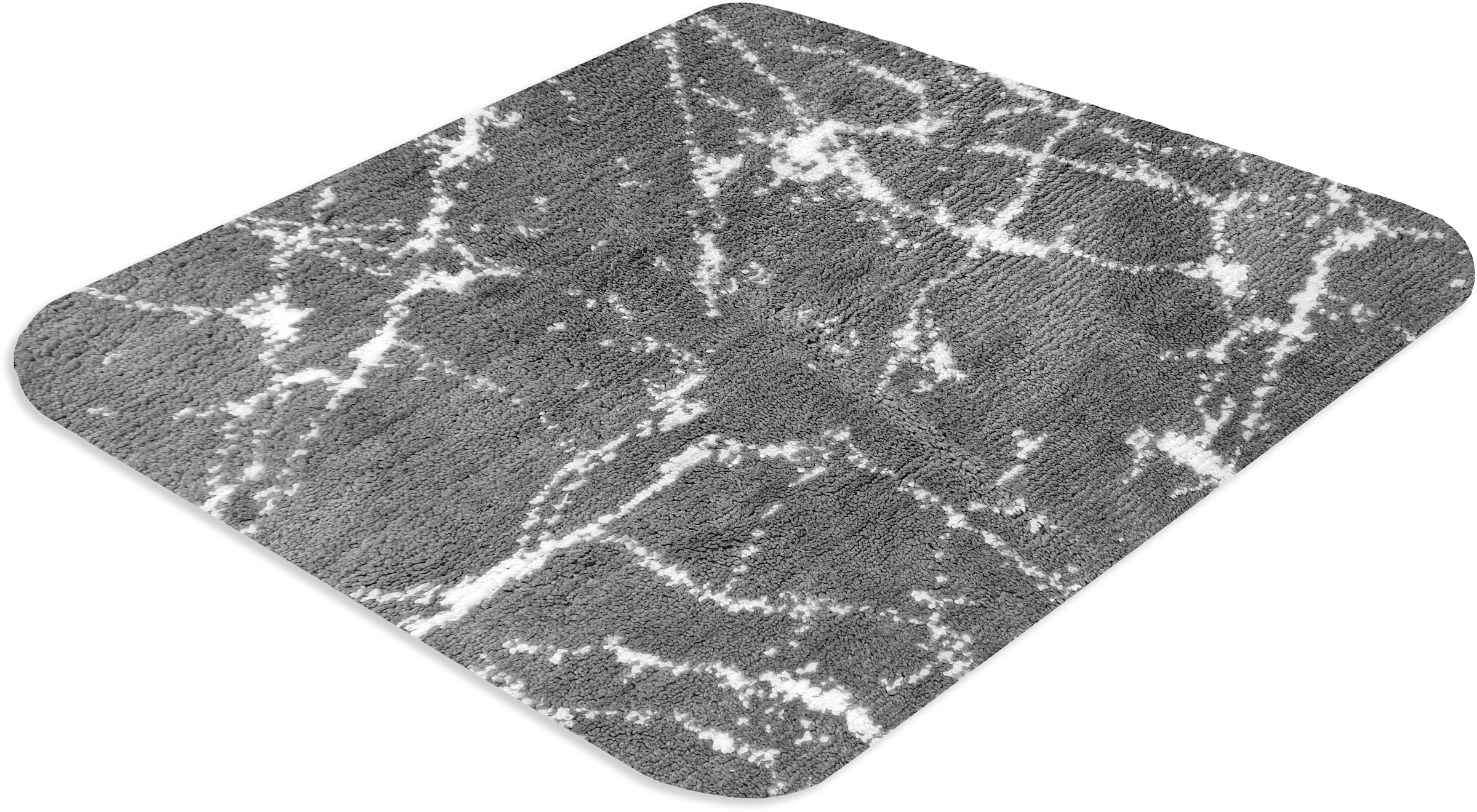 my home Badematte »Marble« Höhe 15 mm rutschhemmend beschichtet fussbodenheizungsgeeignet | schnell trocknend | strapazierfähig Badteppich, Marmor-Design, auch als 3-teiliges Badematten Set