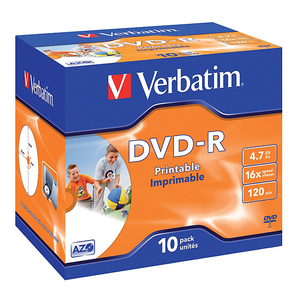 10 DVD-R 4,7 Go Verbatim AZO 16x imprimables