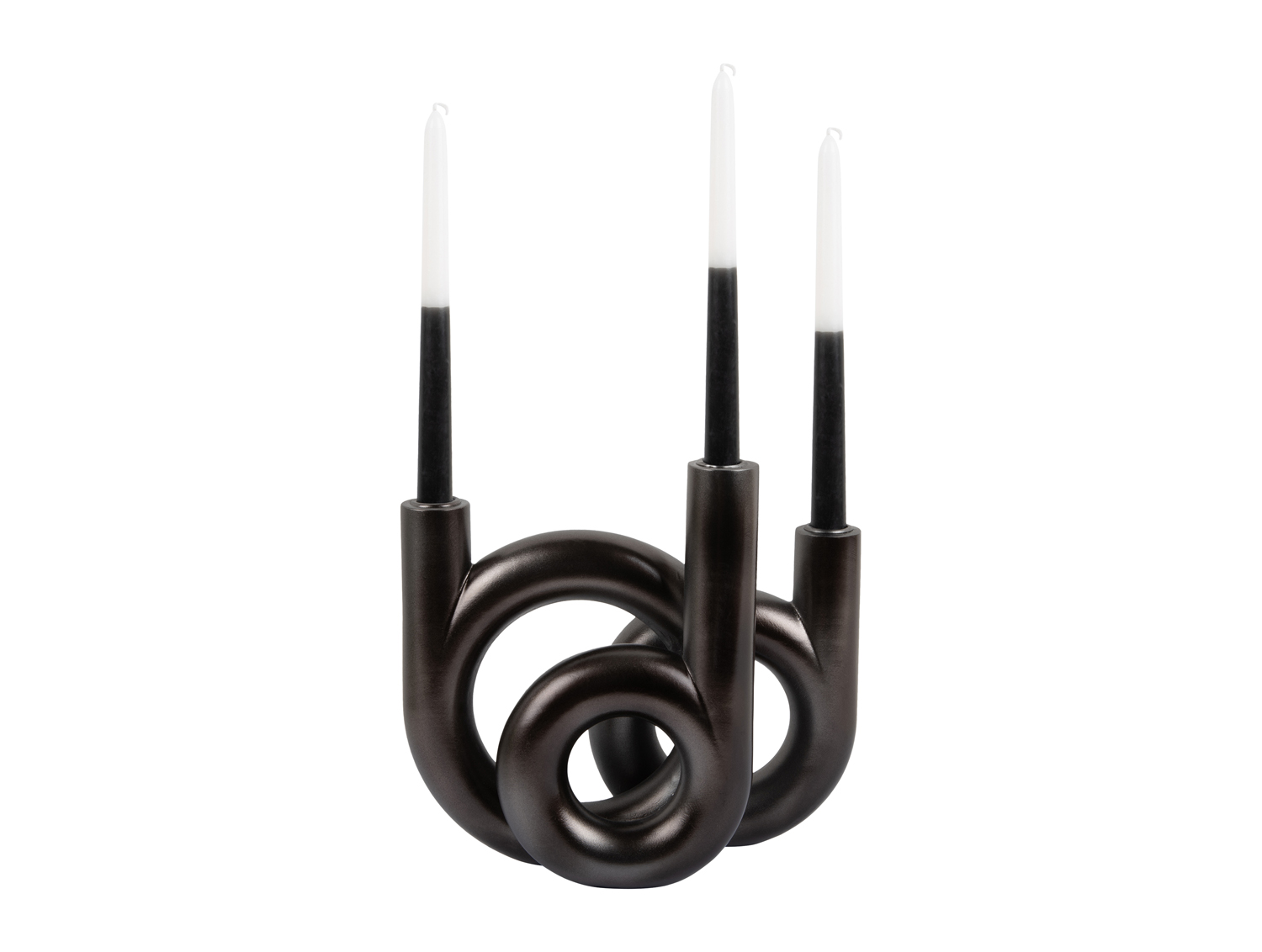 Candle holder Rings medium metallic dark grey