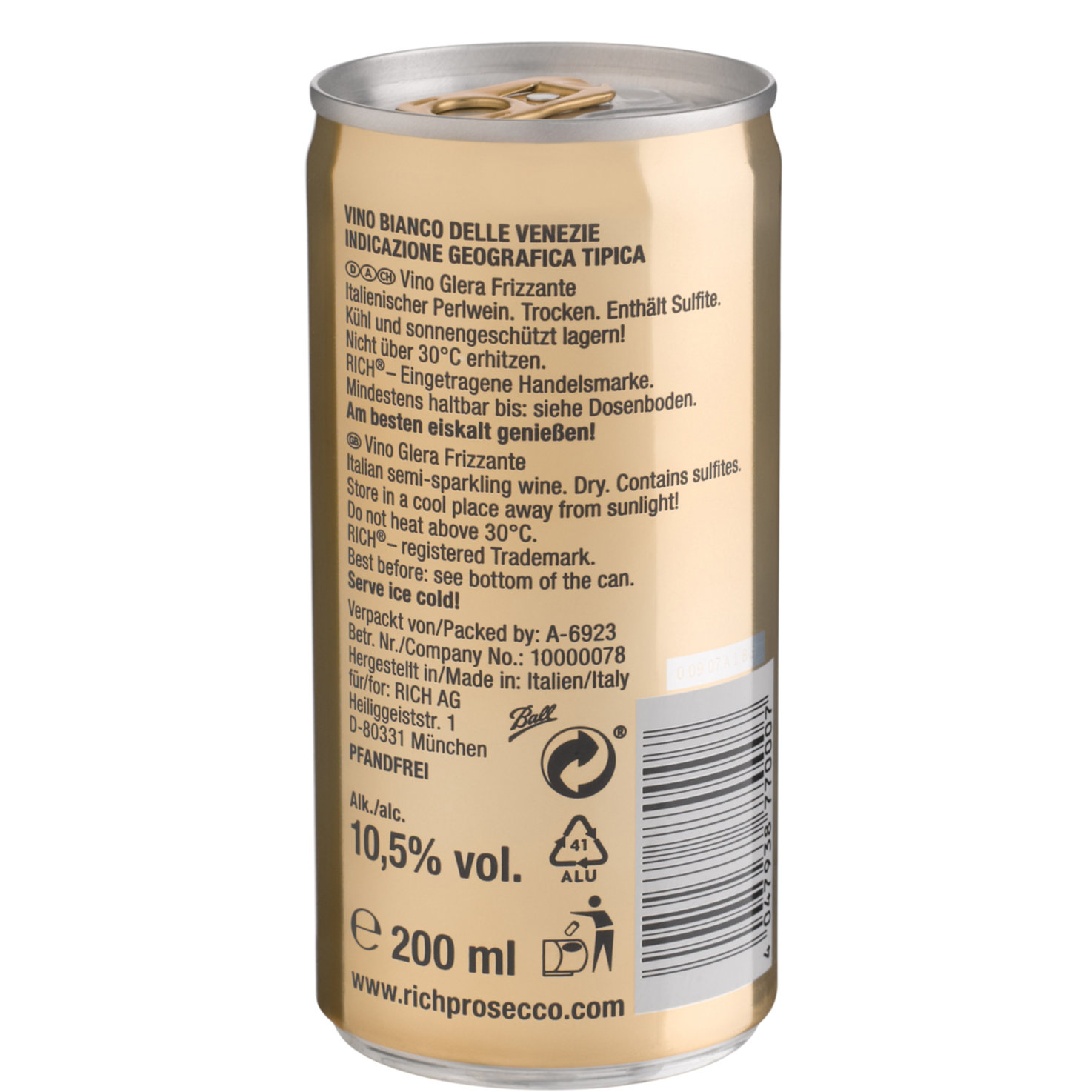 Rich Secco Vino Frizzante dry Dose -20cl