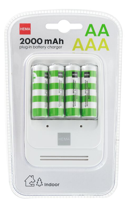 chargeur de batterie avec 4 piles AA comprises