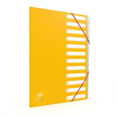 Oxford Bicolor Recyc+ - Trieur carte 12 positions - A4 - disponible dans différentes couleurs