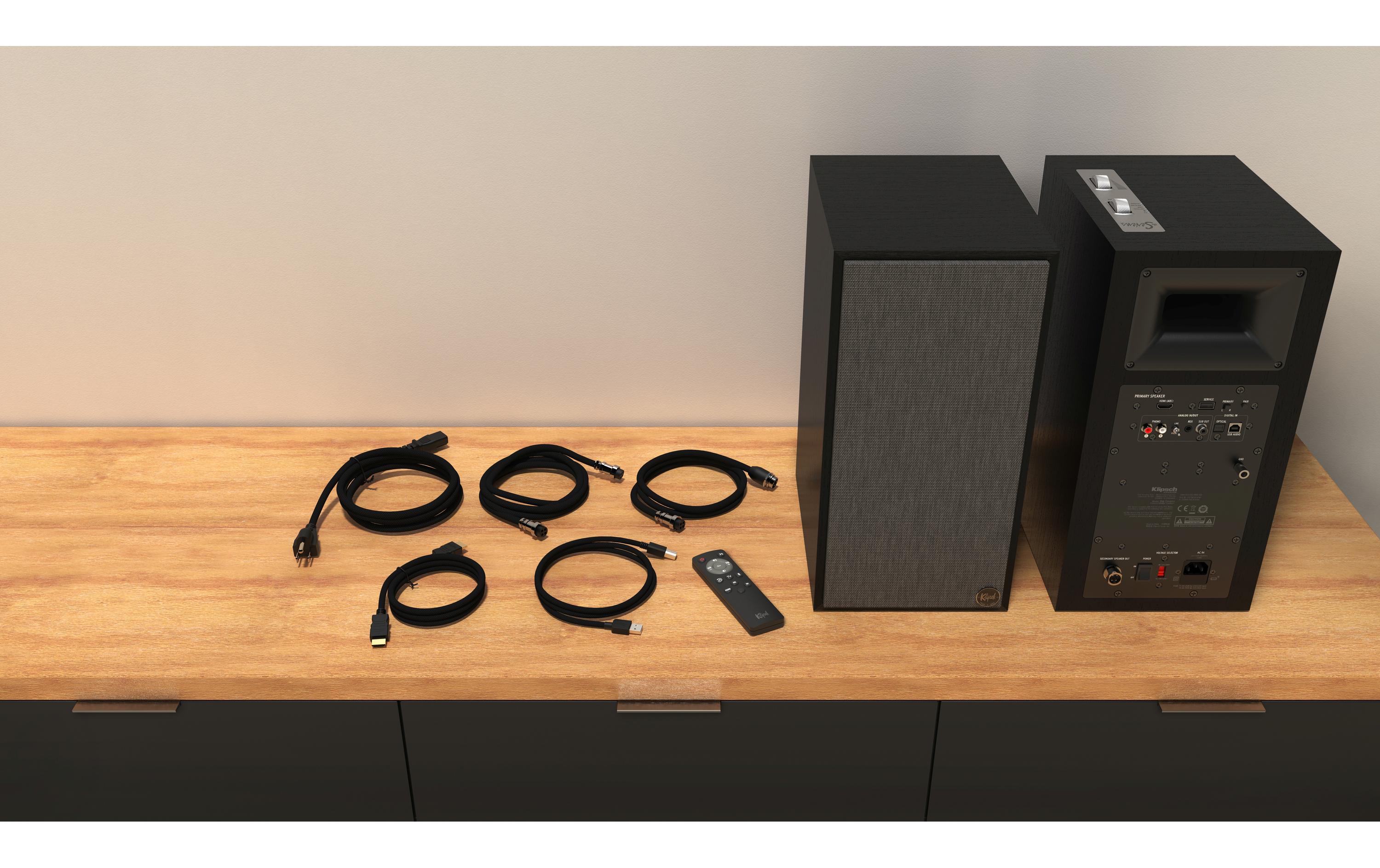 Regallautsprecher Paar The Sevens – Schwarz<br>Aktivlautsprecher-Paar mit Bluetooth und digitalen Anschlüssen