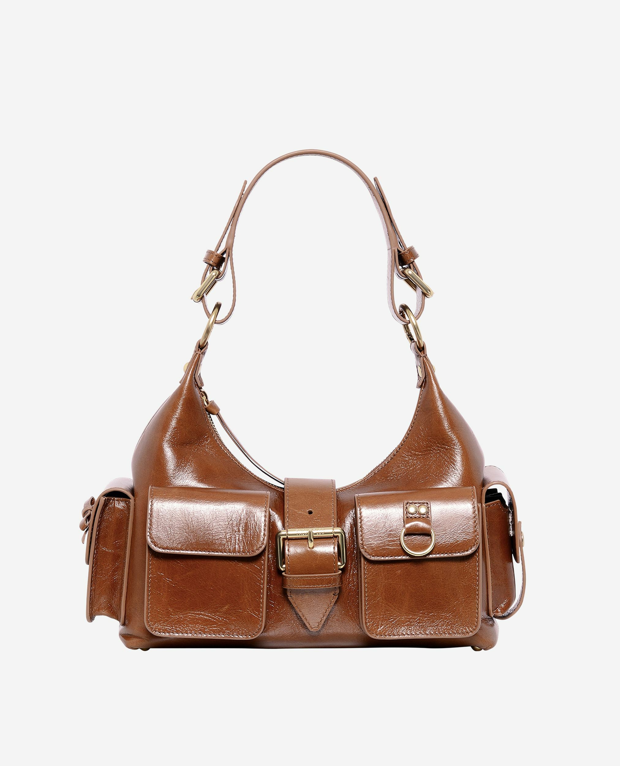 Sac Amelia en cuir craquelé marron