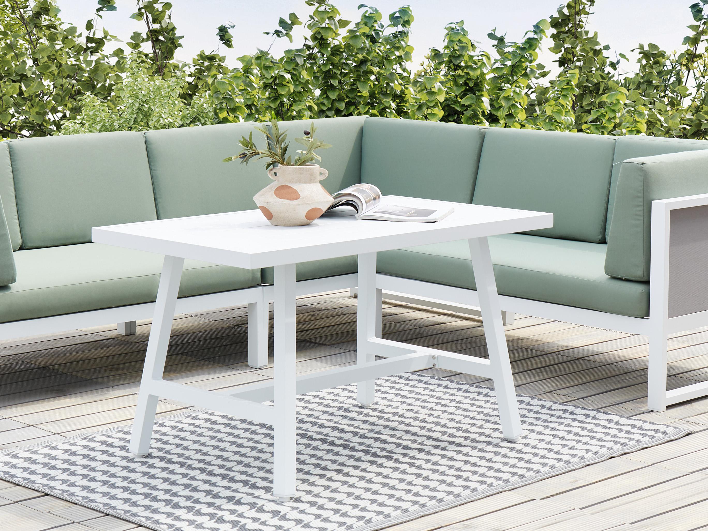 Tuin eettafel FRATTE 120 cm 64 cm Metaal Wit