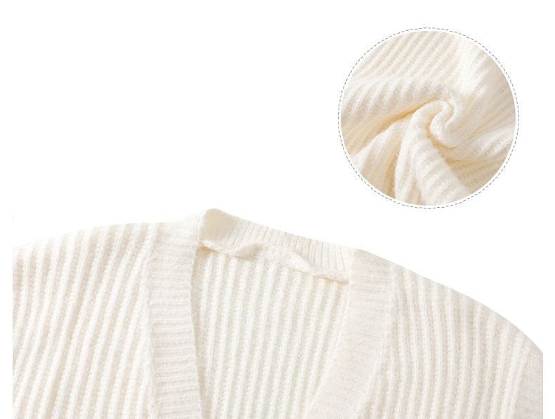 Dandyluxe - V-hals geribbeld vest met knoopjes