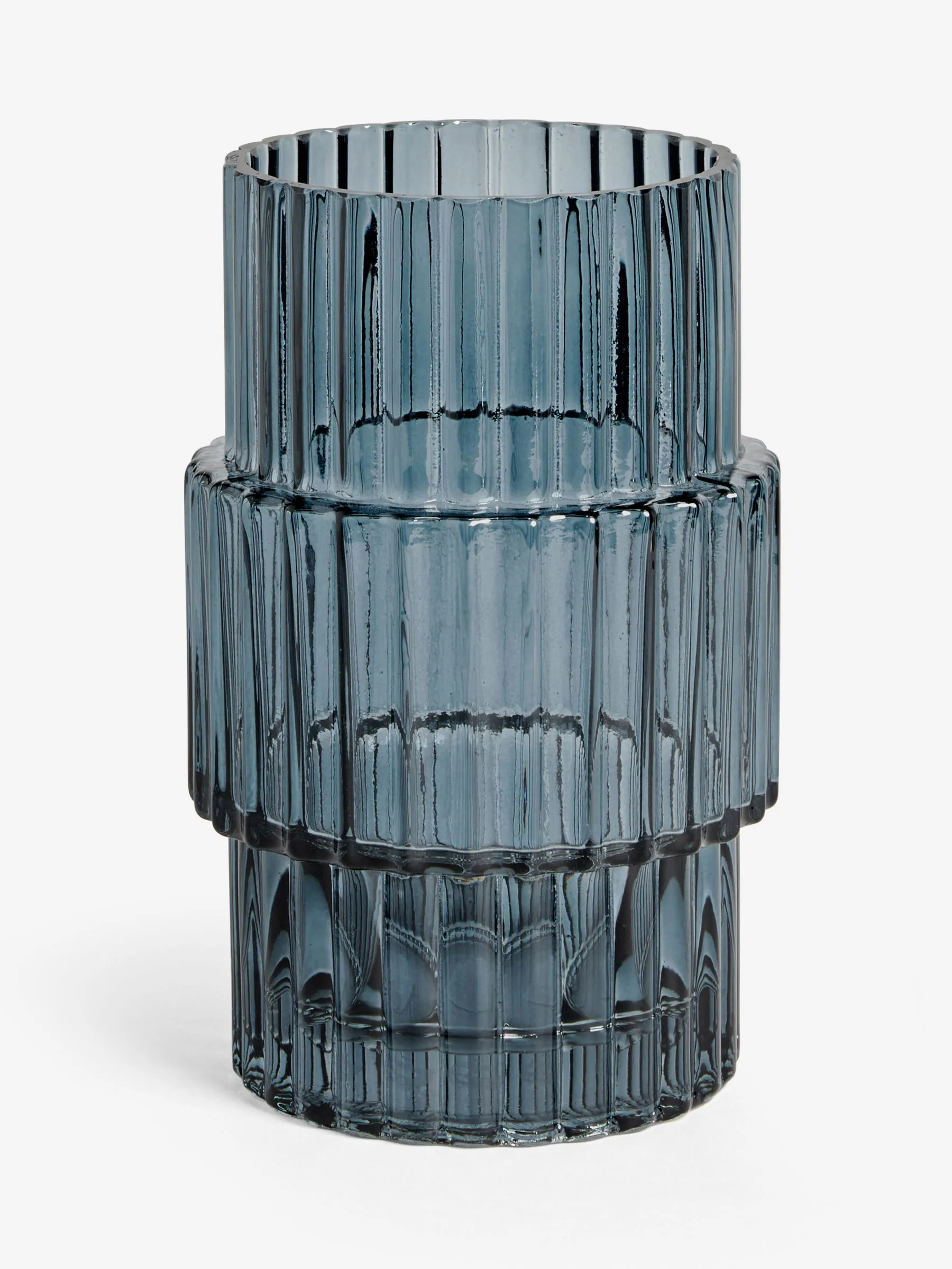 Small Ribbed Glass Vase