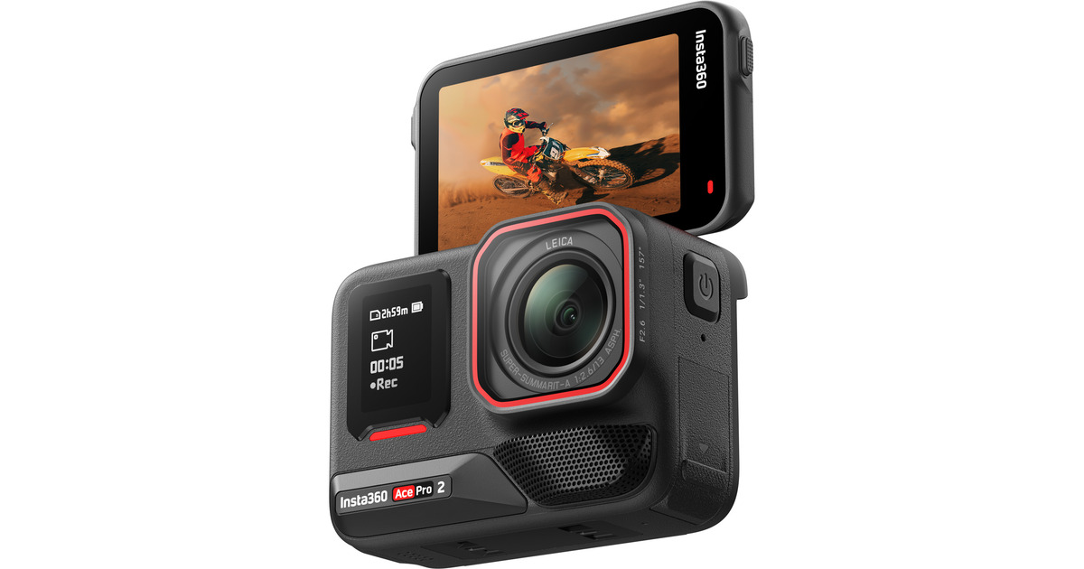 Insta360Ace Pro 2 Xplorder Bundle Dual Battery videocamera  (Zwart, 2x 1800 mAh accu)