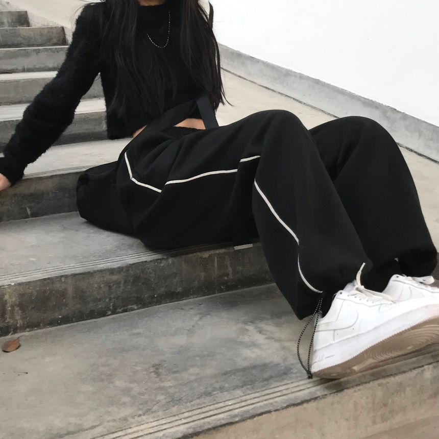 Porstina - Joggingbroek met trekkoord en bies