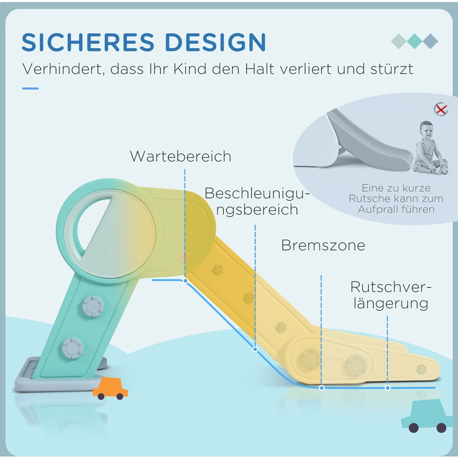AIYAPLAY Kinderrutsche mit rutschfester Leiter grün