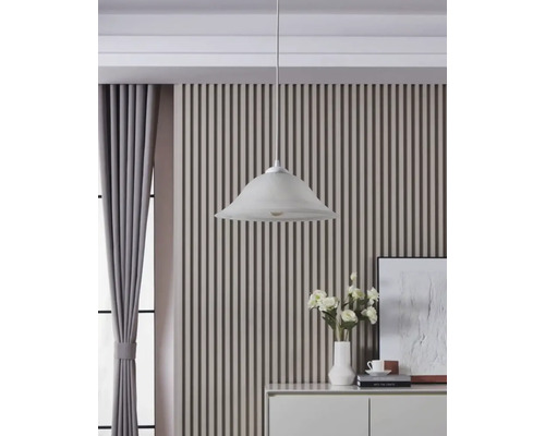 Hanglamp, 1-lichts, HxØ 110x35 cm, wit/albast
