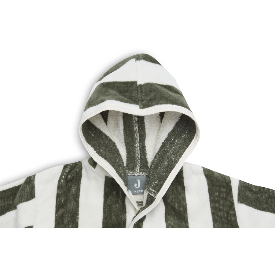 jollein Bademantel Stripe Frottee Green Leaf