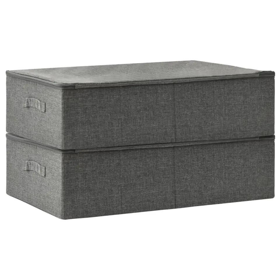 vidaXL - Opbergbox Opbergboxen - Antraciet - Stof - 2 stuks