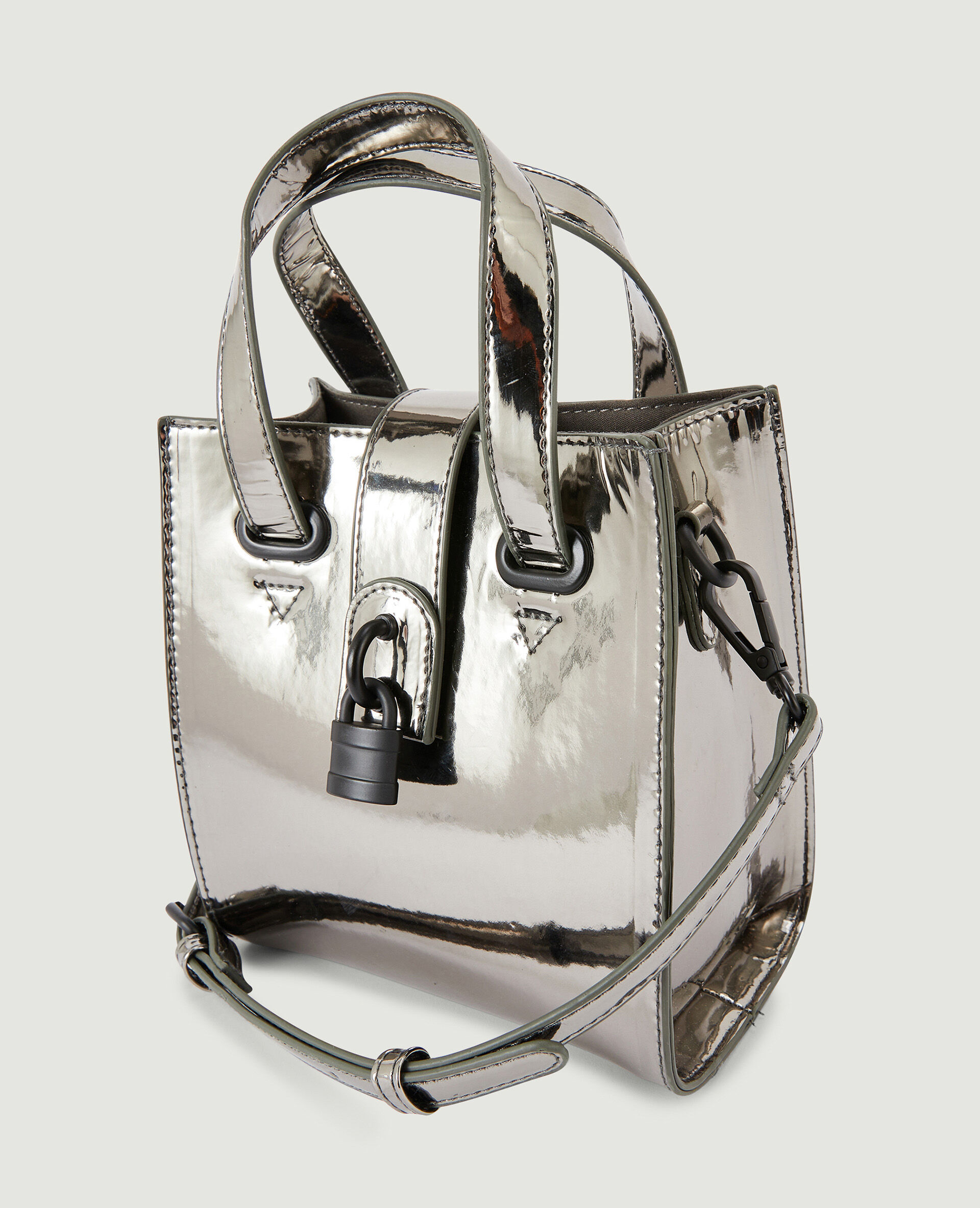 Sac boxy avec petit cadenas - Gris foncé