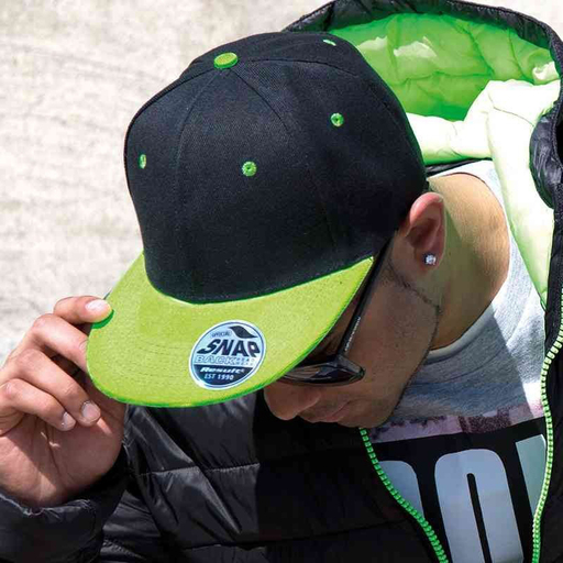 Boné Original de Aba Reta, 2 Cores, com Fecho Snapback, Result Bronx Core