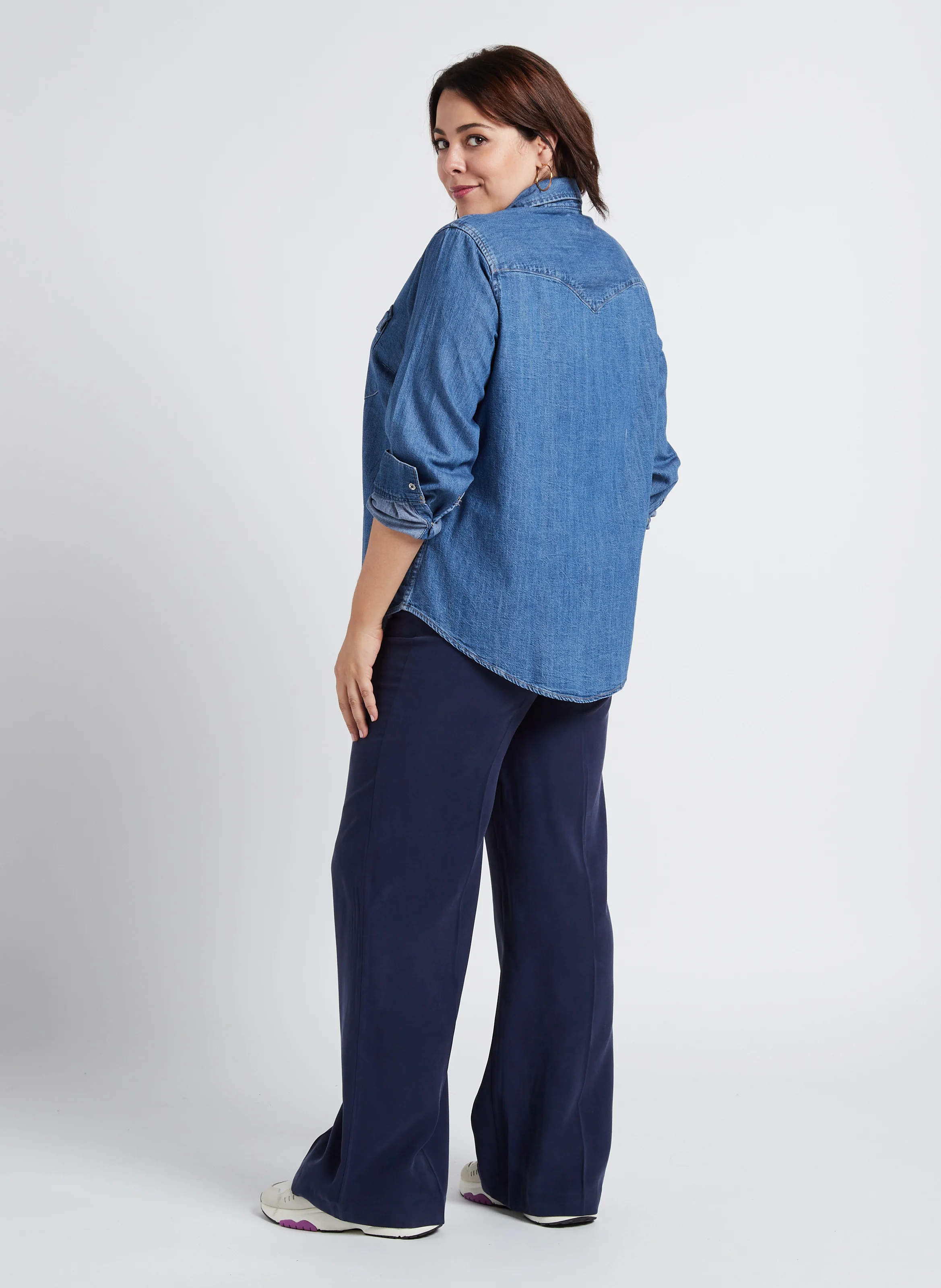 Pantalon droit fluide | Bleu