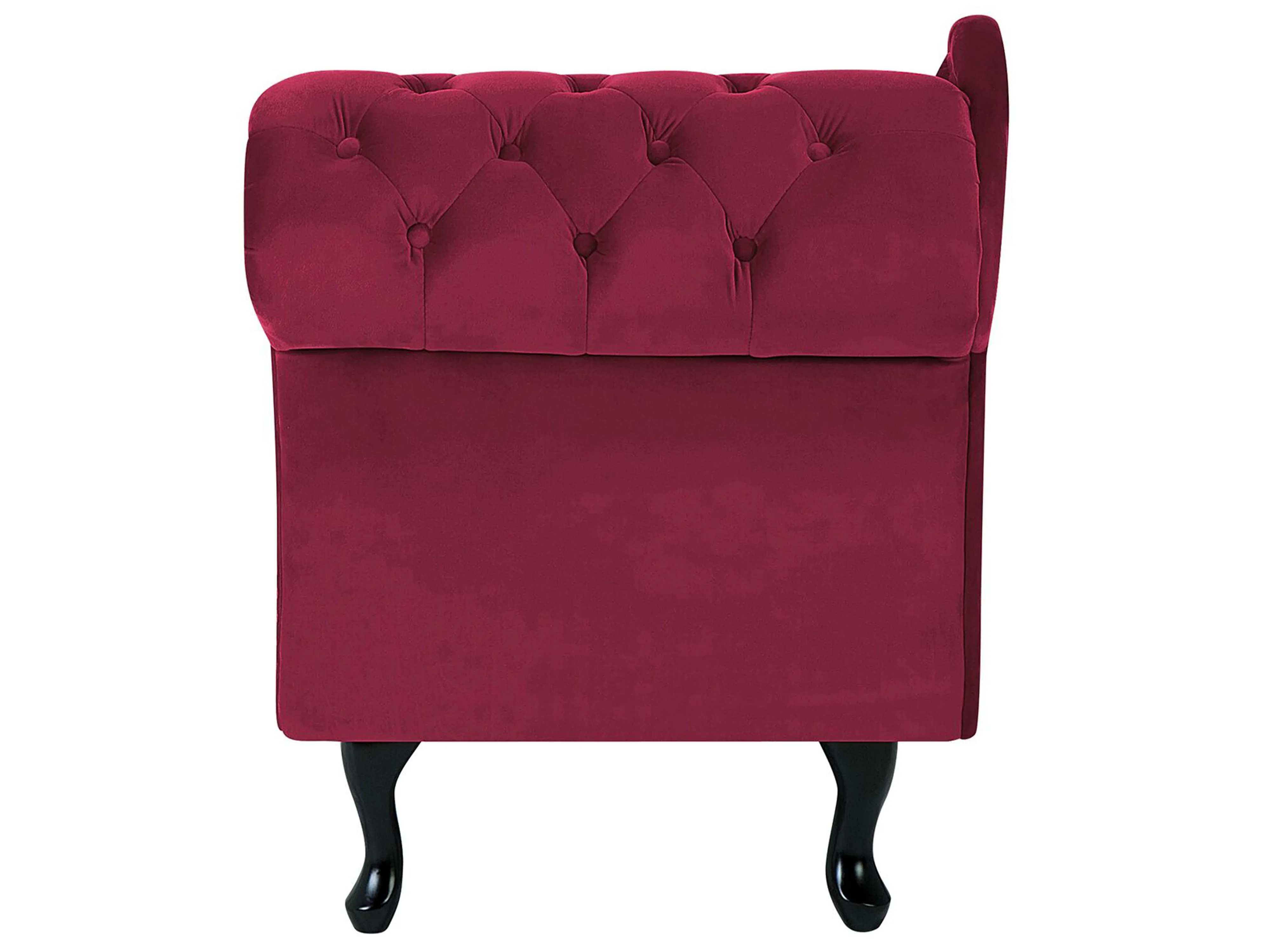 Rechtszijdige chaise longue NIMES Fluweel Donkerrood
