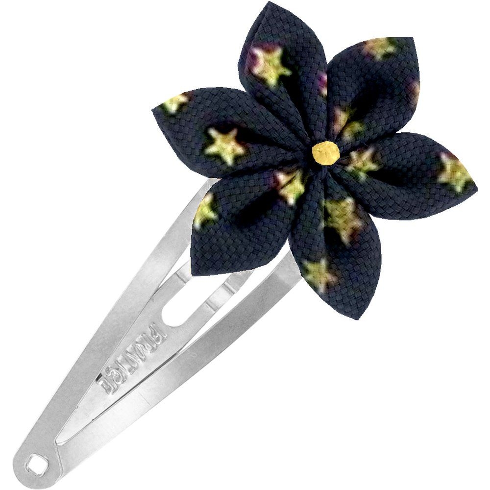 Barrette Clic-Clac Fleur Étoile Etoile Or Marine