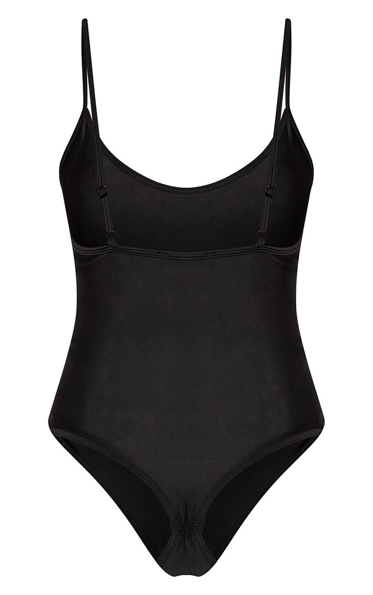 Noir Body À Bretelles En Polyamide Charbon