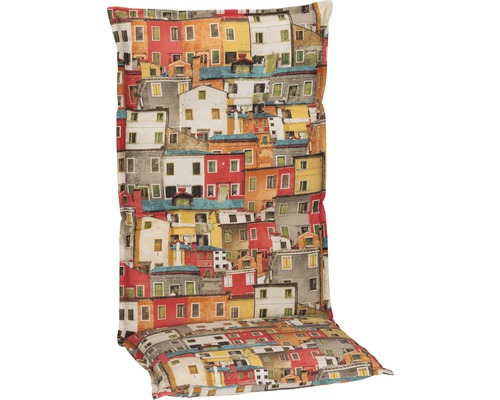 beo® Tours stoelkussen met hoge rugleuning, 118 x 46 cm, katoenmix, beige, bruin, rood