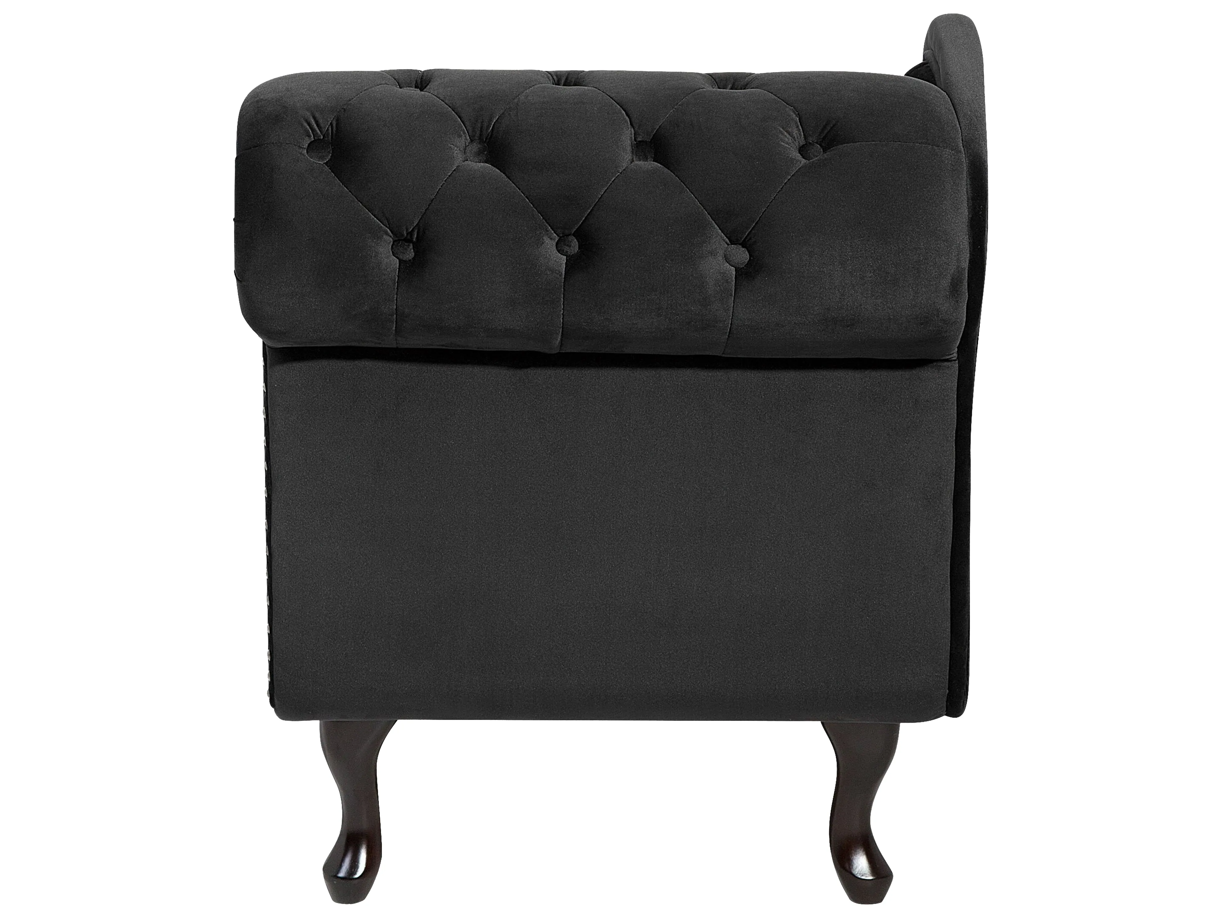 Rechtszijdige chaise longue NIMES Fluweel Zwart