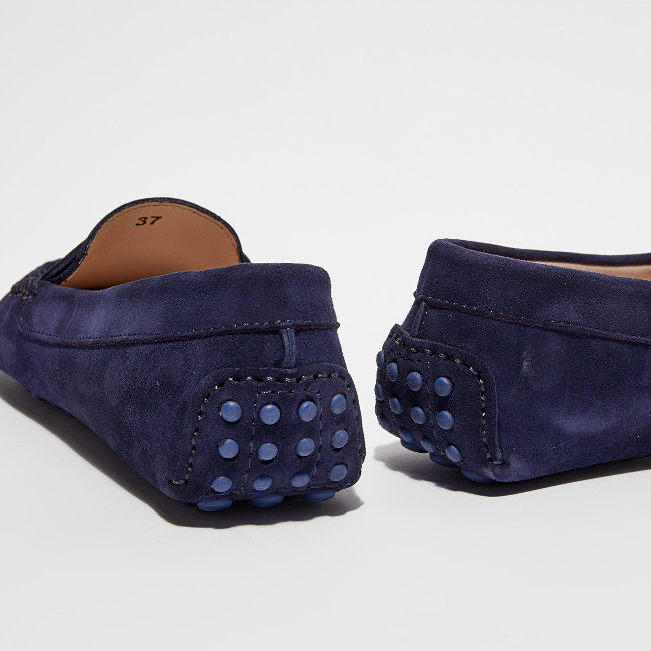 Loafers Mocassins en Velours de Cuir Jade marine