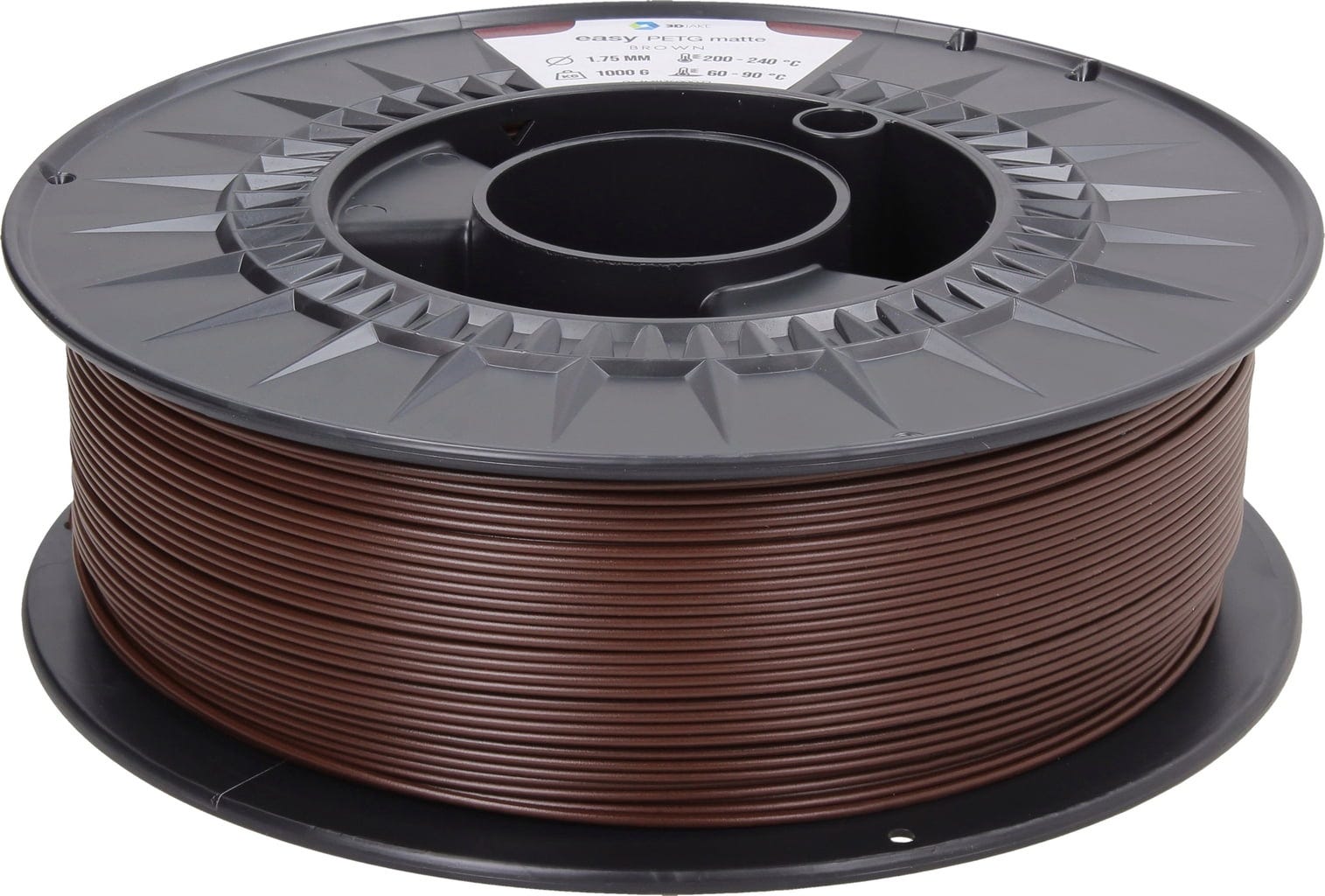 3DJAKE  easyPETG Matte Braun, 1,75 mm / 1000 g    Modifiziertes PETG mit mattem Oberflächenfinish in Braun