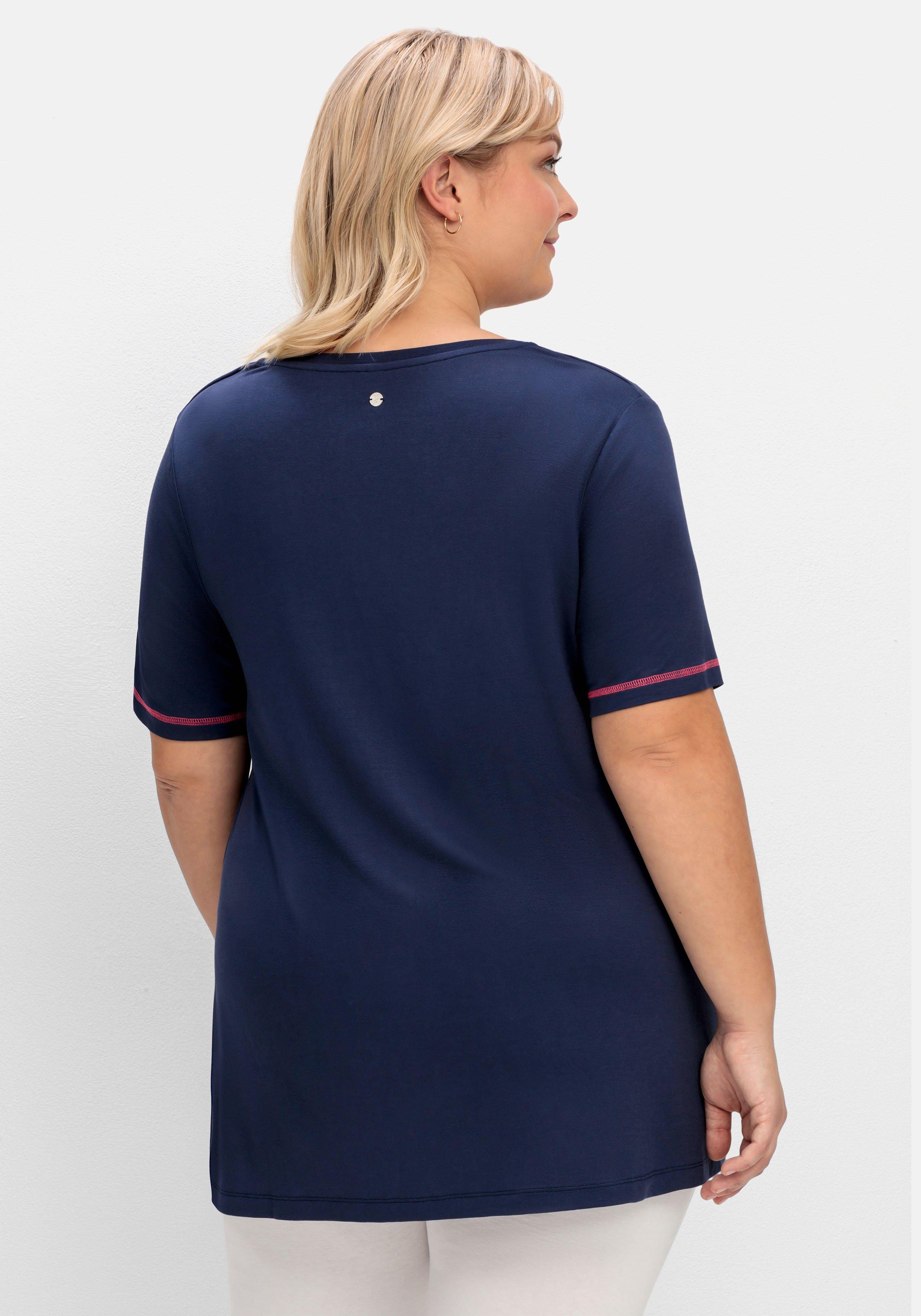 Stillshirt in Layer-Optik, mit Kontrastdetails