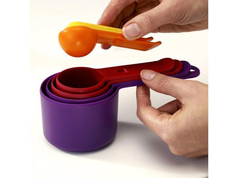 Joseph Joseph Messlöffel Nest 8 Stück, Gelb/Orange/Rot/Viol 8-teiliges Messlöffel-Set