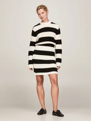 Vestido suéter de gola alta falsa