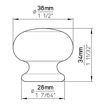 Knop Anne gekleurd 39mm