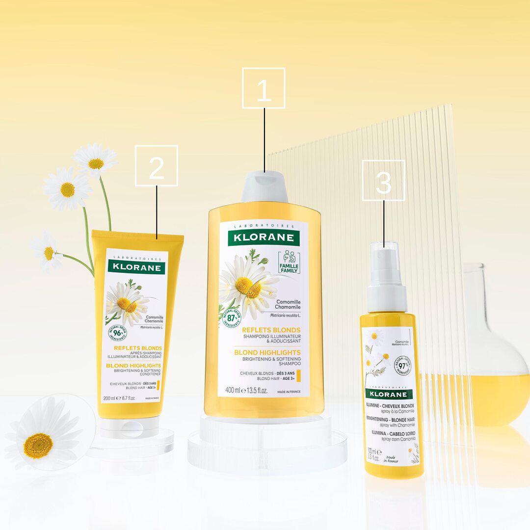 KLORANE  Champô Camomila Reflexos Dourado Cabelo Loiro - 400ml