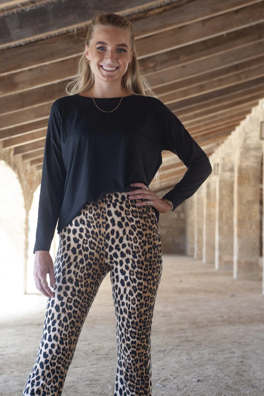 Liberte Alma-Flaired-Pants lux leo