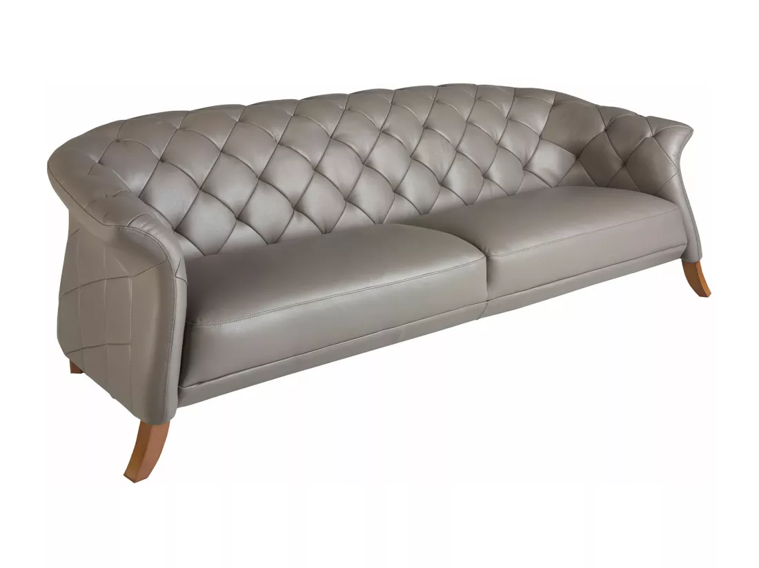Canapé Chester 3 places cuir gris 6188 ANGEL CERDA