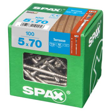 Spax terrasschroef 5 x 70 mm rvs a2 100 stuks