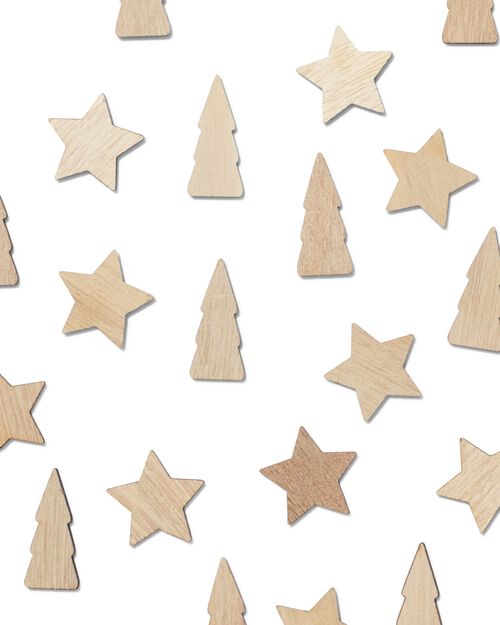 étoiles en bois confettis
