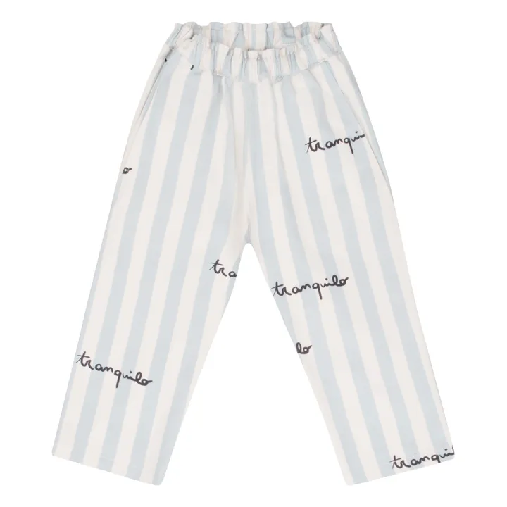 Bonnie & The Gang Pantalon Frits Rayé Coton Bio | Ecru