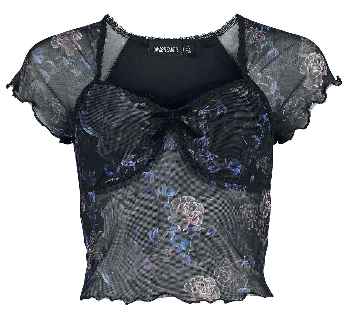 Purple Night Crows Mesh Top | Jawbreaker T-Shirt Manches courtes