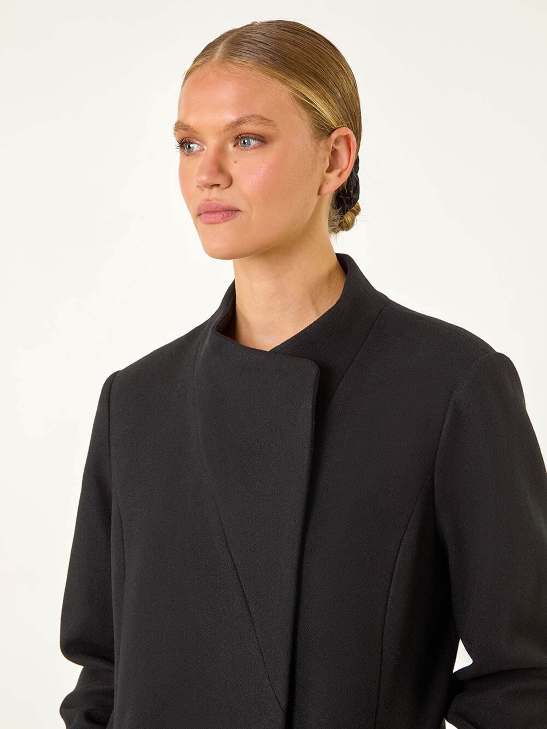 Zwart - Roman Tailored Jas met Opstaande kraag