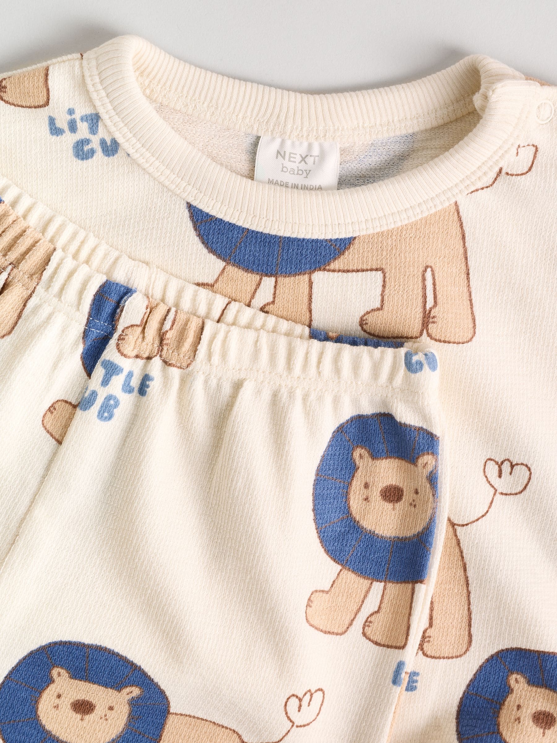 Blauw leeuw - Babyset van top en leggings van 100% katoen (0mnd-2jr)